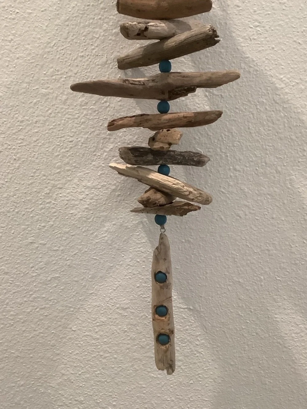 Driftwood Art, Driftwood Beaded Mobile, Driftwood Mobile, Coastal Decor